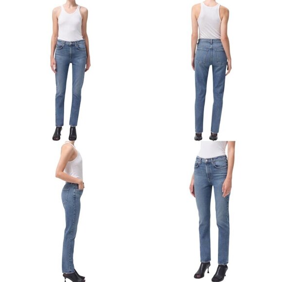 New Agolde Merrel Mid Rise Straight Leg Ankle Jeans Size 30 In Spellbound Wash - Picture 14 of 15